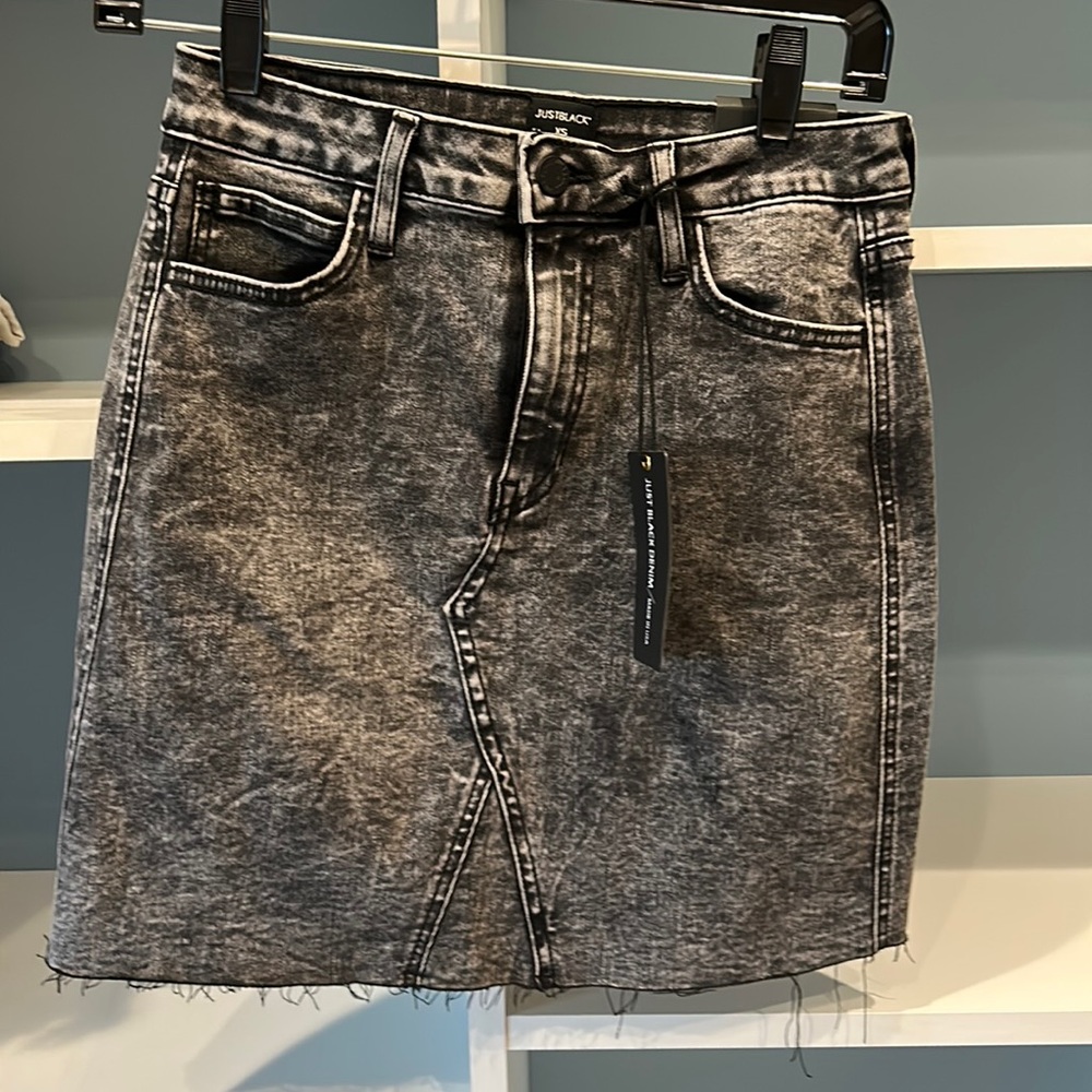 Just Black Black Denim Skirt